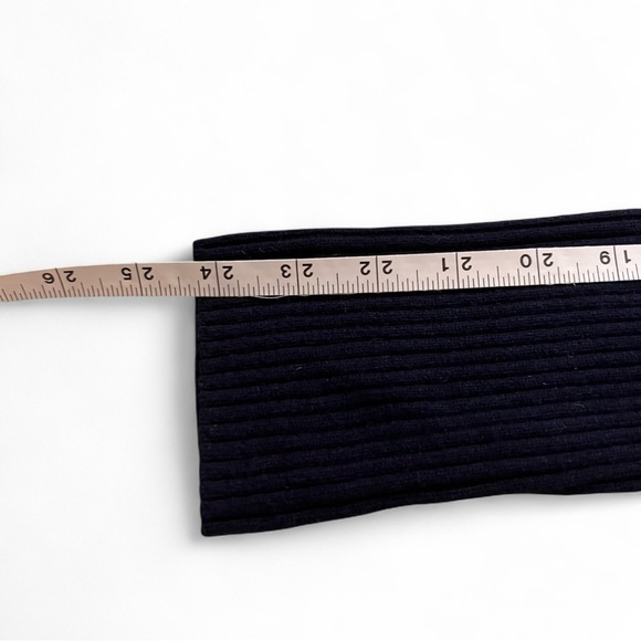 A.P.C. Women's V-Neck Sweater in Dark Navy and Ecru Stripes - Picture 10 of 10